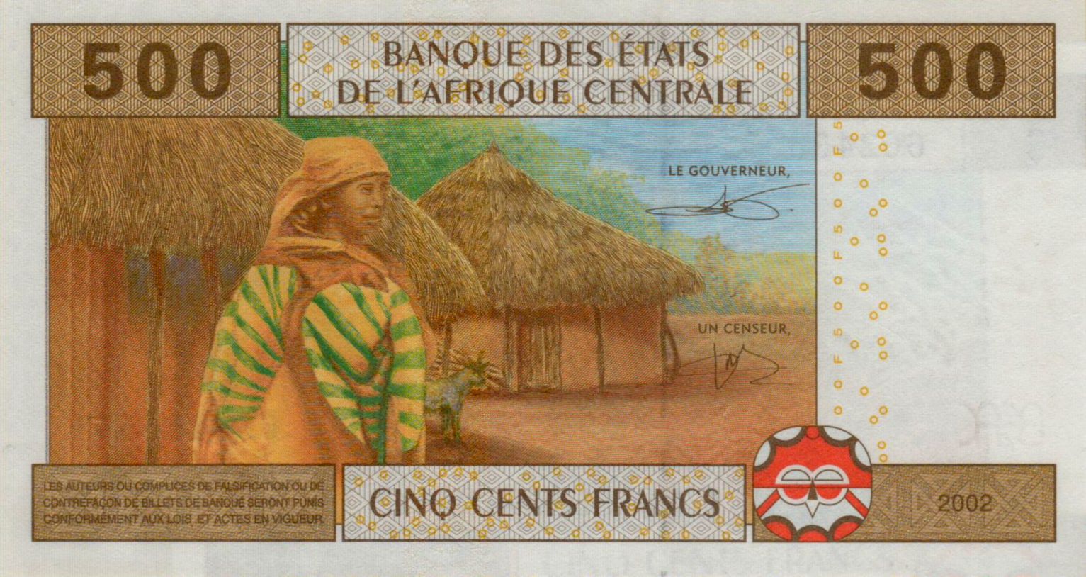 Chad (C.A.S) 500 2002 UNC P-606C/c